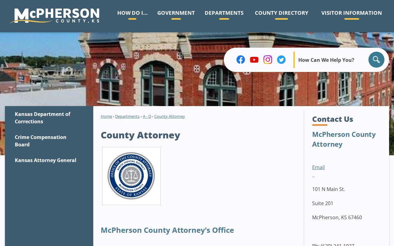 McPherson County criminal docket County Attorney diversion information