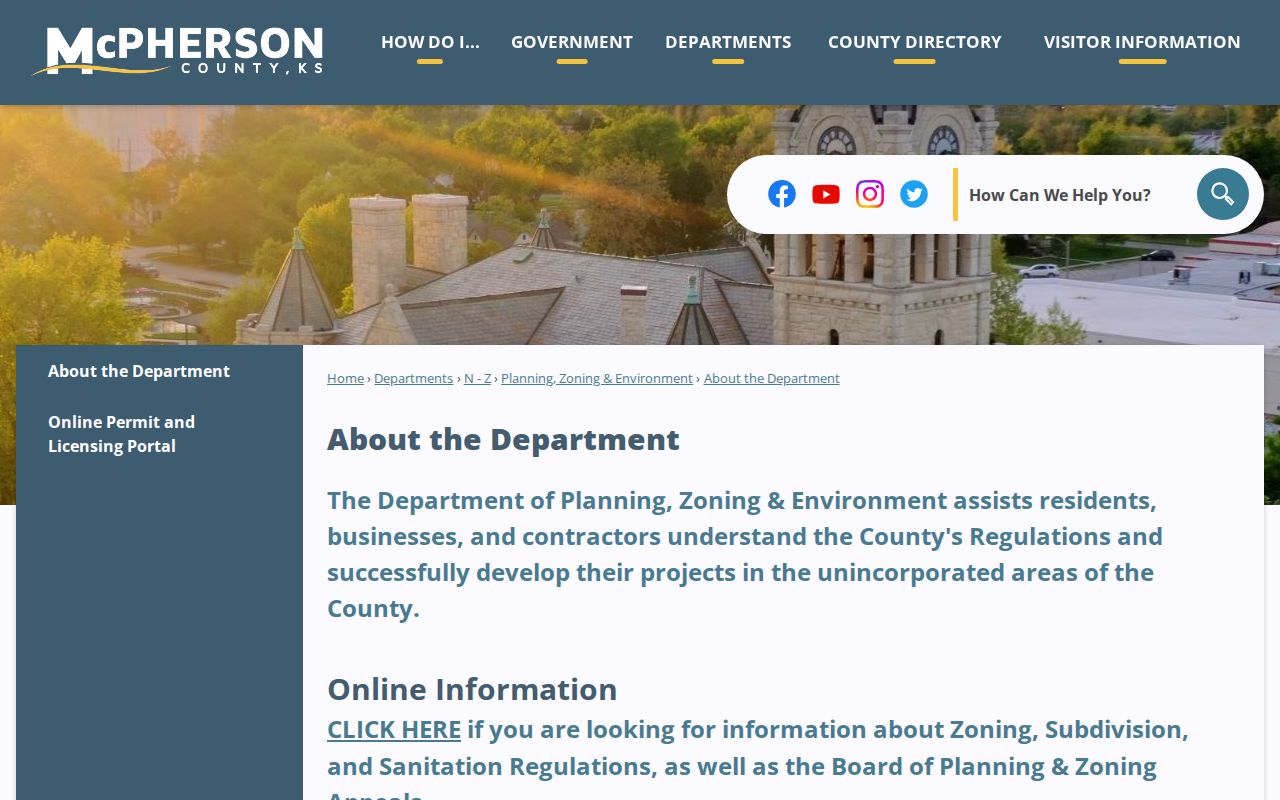 McPherson County court docket planning and county context