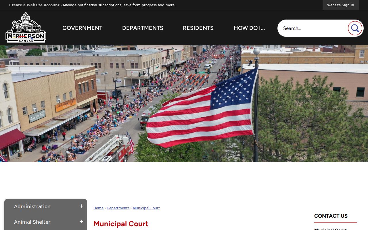 Official McPherson Municipal Court contact and information page
